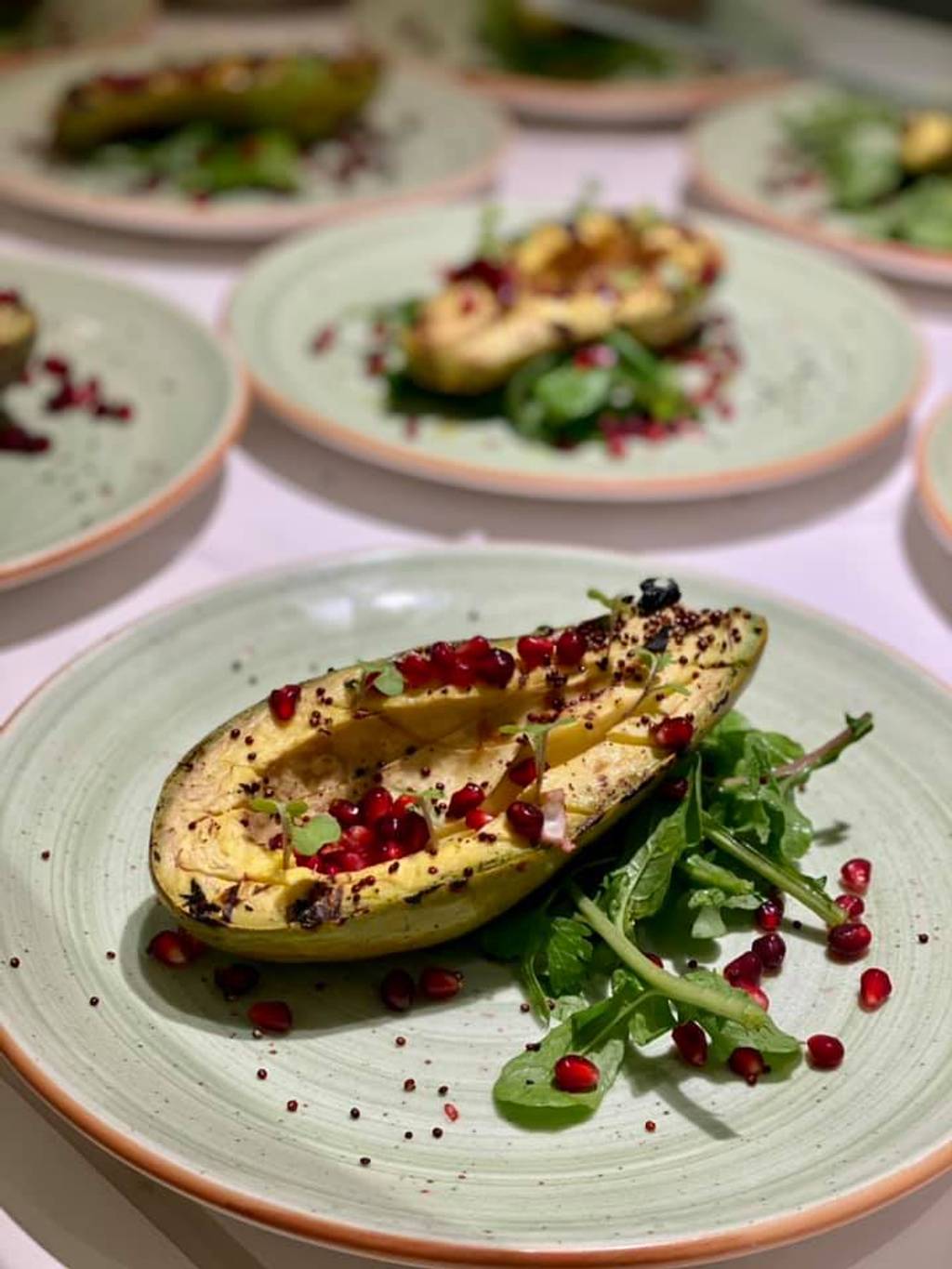 Grilled Avocado with Pomegranates 