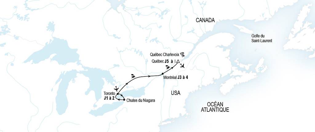 De Niagara à Québec en train