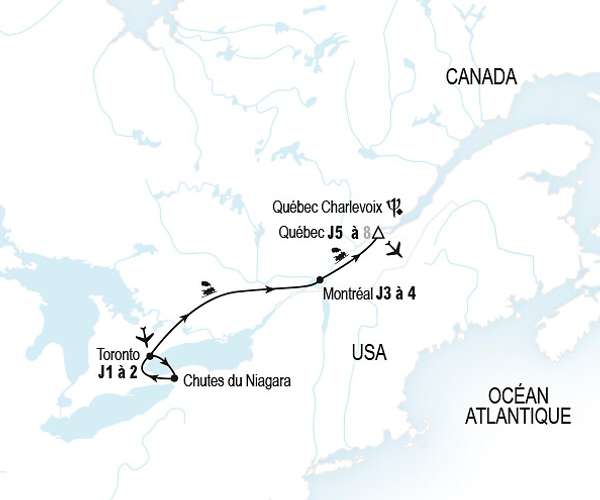 De Niagara à Québec en train